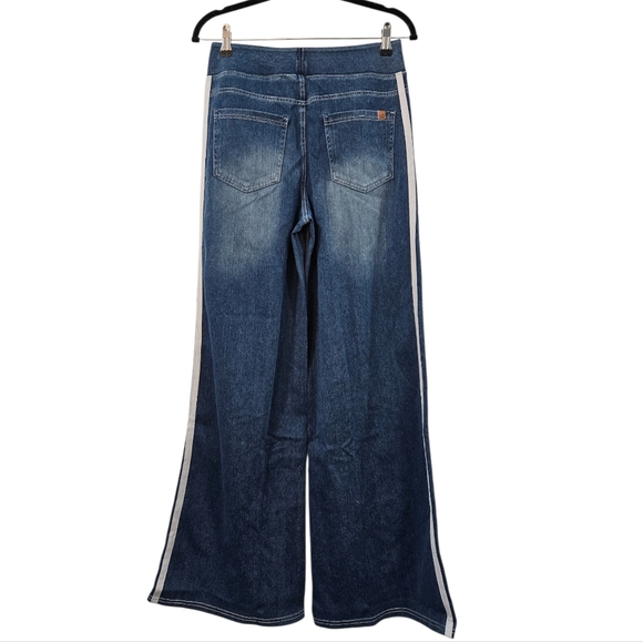 NWOT Halara Flex High Waisted Stripe Wide Leg Flowy Washed Casual Jeans Size LR - Picture 8 of 9